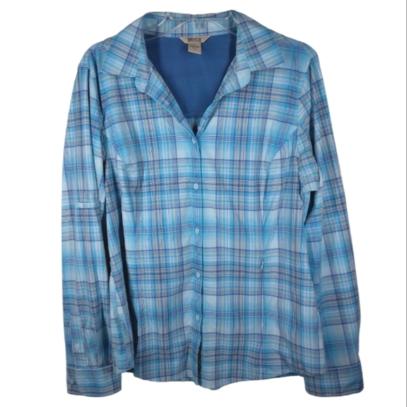 Duluth Trading Co Tops - Duluth Trading Co Sidewinder Plaid Button Down Shirt Blue size Large